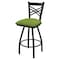 Holland Bar Stool Co 25" Swivel Counter Stool, Black Wrinkle, Canter Green Seat X820 - alternate 1
